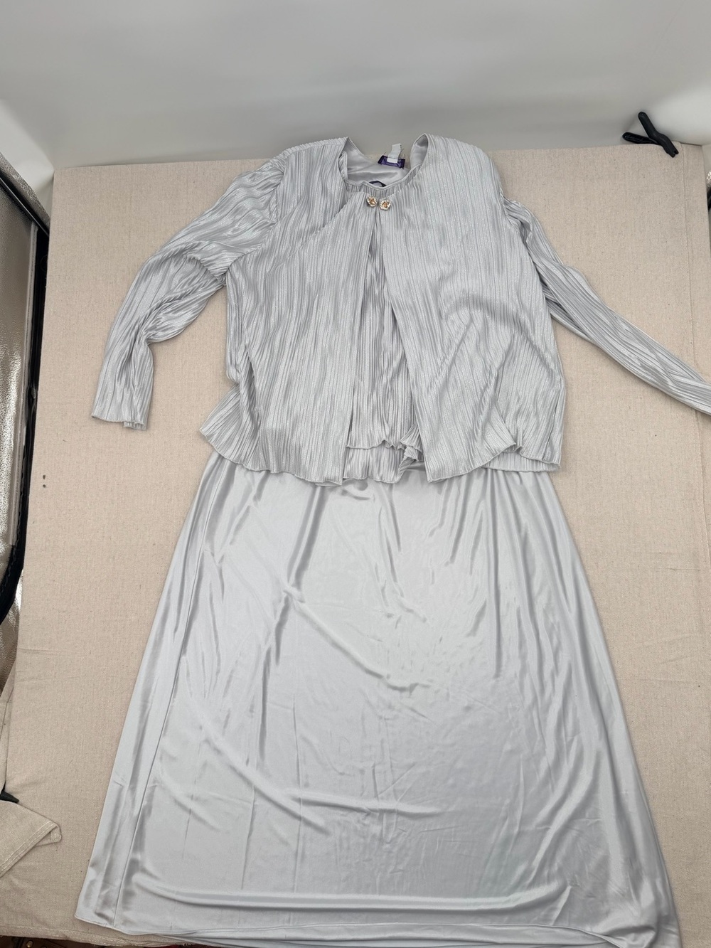 Metaphor Light Silver Two-Piece Skirt Set